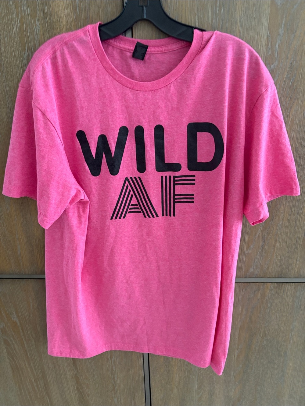 Gildan Pink Graphic Tee with 'WILD AF' Print
